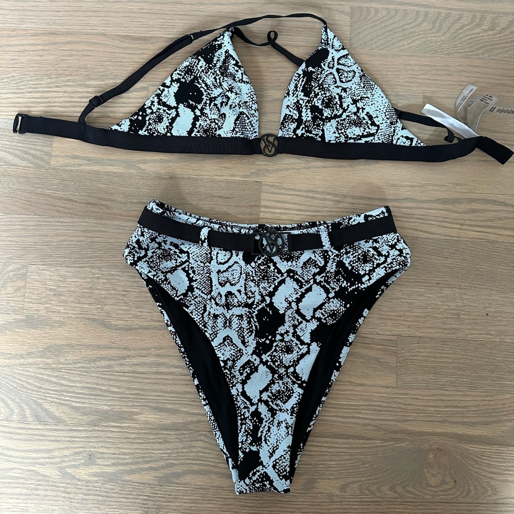 Victoria’s Secret Blue and Black Crocodile Bikini Set